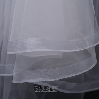 Velo da sposa a doppio velo corto con bordo netto elasticizzato retro velo - Pagina 8