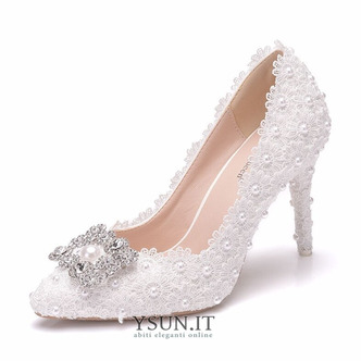 Scarpe strass singole scarpe da sposa scarpe da festa in pizzo - Pagina 3