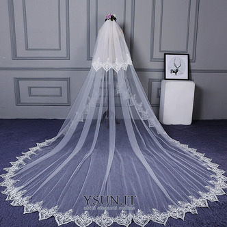 Velo da sposa lungo in pizzo Velo da sposa extra lungo versatile semplice - Pagina 1