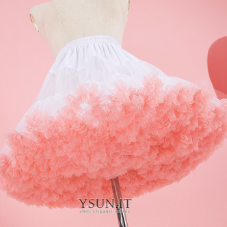 Sottoveste in tulle gonfio con elastico in vita rosa, sottogonna da danza classica principessa Lolita Cosplay, gonna corta tutu arcobaleno nuvola 45 cm - Pagina 1