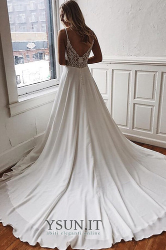 Abito da sposa Semplici Collo drappeggiato A-Line Chiffon Triangolo Invertito - Pagina 2