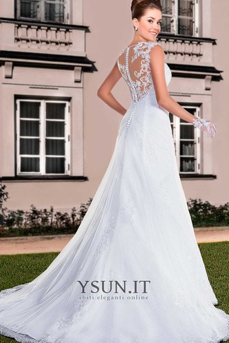 Abito da sposa All Aperto Applique Alta Coperta Lungo a linea Pizzo francese - Pagina 2