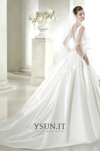 Abiti da sposa con Tasche Senza schienale A-Line Con Velo Senza Maniche - Pagina 2