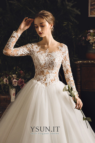 Abito da sposa Chiesa Vintage A-Line Quanto Tulle Naturale - Pagina 5