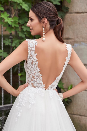 Abito da sposa Sexy Pizzo Gonna lunga all'aperto Naturale Senza Maniche - Pagina 6