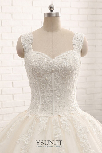 Abito da sposa Schiena Nuda Pizzo Overlay Senza Maniche Con spalline larghe - Pagina 4