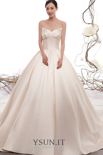 Abito da sposa Inverno A-Line Non Specificato Super Satin Festoni - Pagina 1