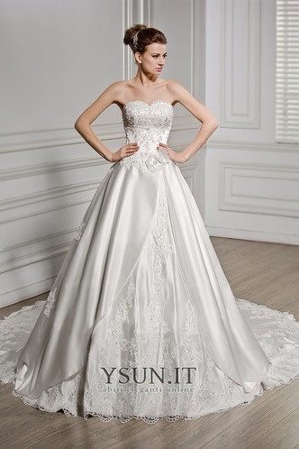 Abito da sposa Bendaggio Ball Gown Bassa Raso Gonna lunga Maniche Corte - Pagina 4