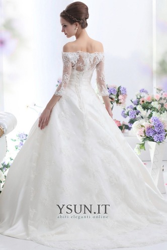 Abito da sposa Primavera Quanto Maniche a 3/4 Ball Gown Lungo Collare di spalla Carta - Pagina 2