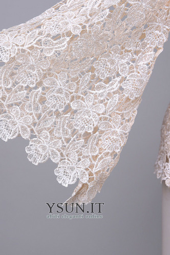 Abito mamma sposa Pizzo francese Tondo Lace Coperta Alle Caviglie Maniche Lunghe - Pagina 9