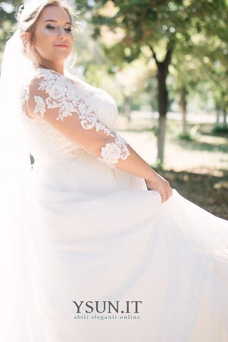 Abito da sposa Premaman alta vita/cintola Cerniera Applique Maniche Lunghe - Pagina 4