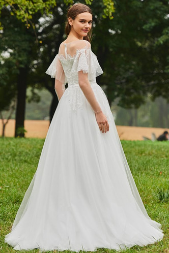 Abito da sposa A-Line Naturale Maniche Corte Petit Bateau Oscillare - Pagina 2