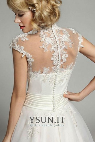 Abito da sposa Pizzo Naturale A-Line Lupetto all'aperto Cappellini - Pagina 3