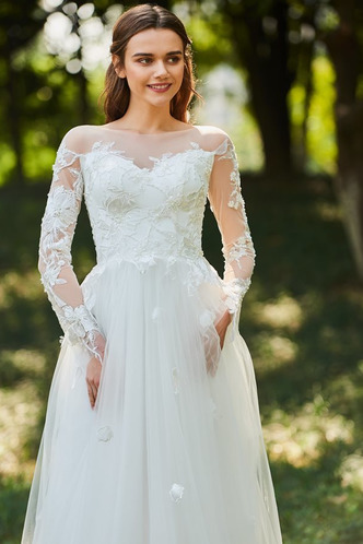 Abito da sposa Cerniera Super tessuto Una linea pavimento lunghezza - Pagina 4