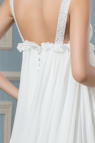 Abito da sposa Impero Corpetto Pieghe Autunno Chiffon Bottone Semplici - Pagina 4