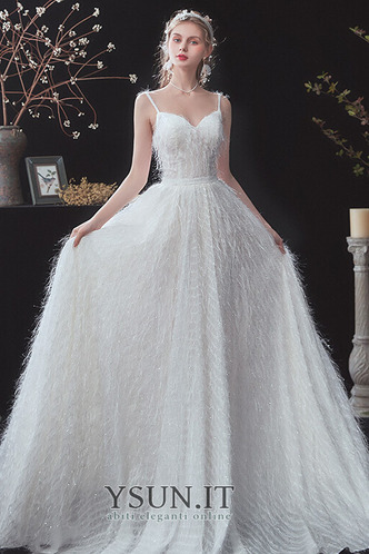 Abito da sposa moda Lungo Tulle Tassel Allacciato Naturale - Pagina 1