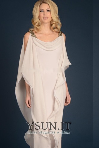 Abito mamma sposa Alle Caviglie Eleganti sarsenet Clessidra Alta Coperta - Pagina 1