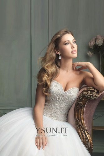 Abito da sposa Senza Maniche Ball Gown Chiesa Cuore Schiena Nuda Naturale - Pagina 3