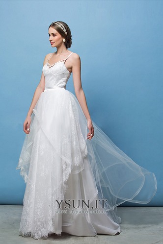 Abito da sposa Pizzo Asimmetrica Affascinante Naturale Senza Maniche - Pagina 3