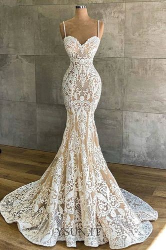 Abito da sposa Eleganti Applique Pizzo Senza Maniche Cappella treno - Pagina 1