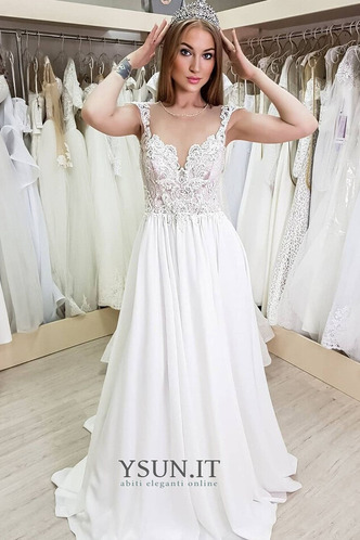 Abito da sposa Eleganti Treno di spazzata decorato Naturale Chiffon - Pagina 1