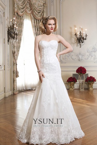 Abito da sposa Maniche Corte A-Line Shiena Sheer Applique Primavera - Pagina 3