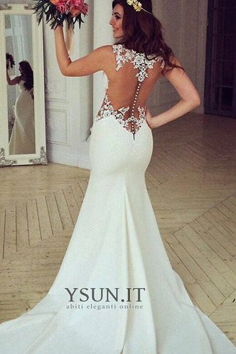 Abito da sposa Sexy Sirena Naturale decorato Tromba Perline - Pagina 1