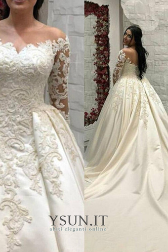 Abito da sposa Inverno Lungo Taglie Forti A-Line Corpetto ingioiellato - Pagina 2