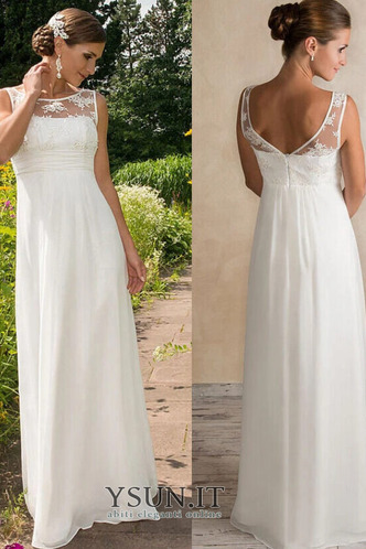 Abito da sposa Semplici Senza Maniche Chiffon Collo drappeggiato Bateau - Pagina 1