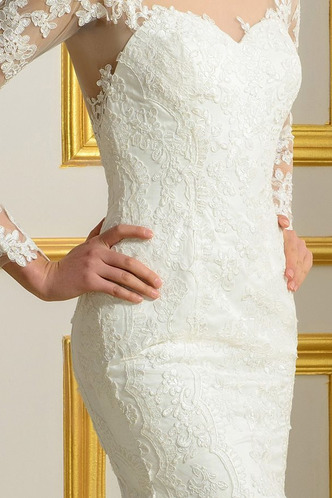 Abito da sposa Romantici Cappella treno Lace Coperta Spiaggia Bassa - Pagina 6