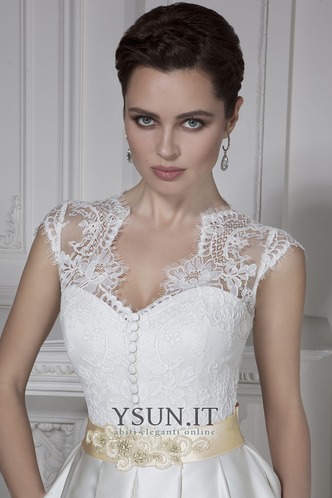 Abito da sposa Premere il tasto a linea Maniche Corte Primavera Queen Anne - Pagina 3