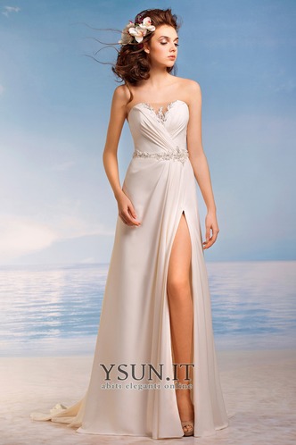 Abito da sposa Gonna lunga Spiaggia Chiffon a linea Senza Maniche - Pagina 1