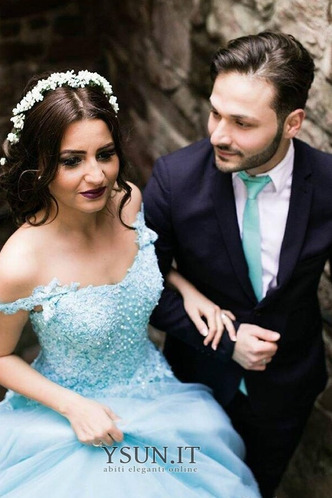 Abito da sposa Cappellini Senza Maniche Fuori dalla spalla A-Line - Pagina 3