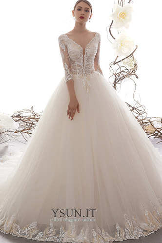 Abito da sposa Naturale Pizzo Overlay Pizzo francese Quanto a linea - Pagina 1