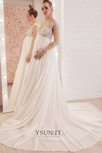 Abito da sposa Impero V-Scollo Estate Lungo All Aperto Chiffon - Pagina 5