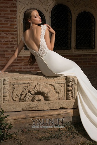 Abito da sposa Sirena Bateau Primavera unbacked Maniche Corte maniche ad aletta - Pagina 2