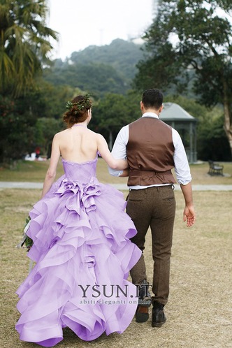 Abito da sposa Alto Basso Anello Senza Maniche Spiaggia Spacco Davanti - Pagina 6