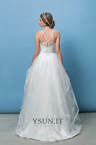 Abito da sposa Pizzo Asimmetrica Affascinante Naturale Senza Maniche - Pagina 4