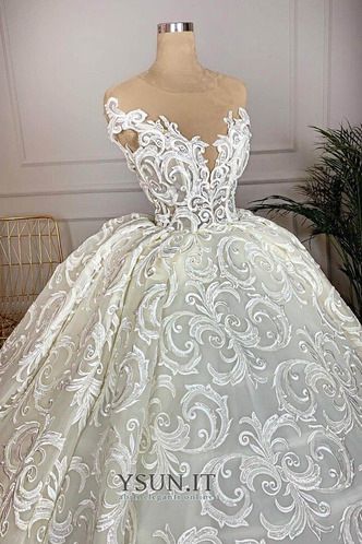 Abito da sposa Cerniera Raso Lace Coperta Applique Lusso Spiaggia - Pagina 2