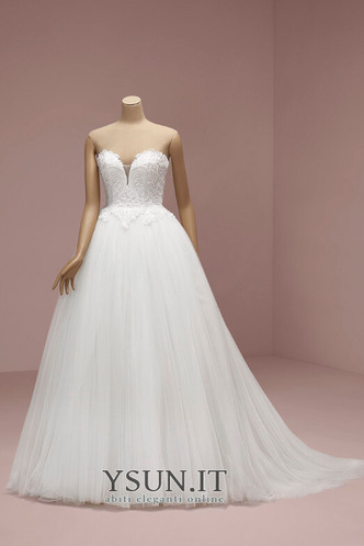 Abito da sposa Pizzo Caduta A-Line Cuore bordo rialzato Lungo - Pagina 1