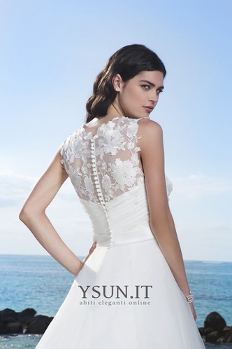 Abito da sposa A-Line Cintura Spiaggia tessuto Shiena Sheer Con Velo - Pagina 4