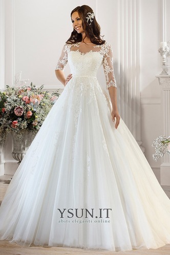 Abito da sposa Quanto Ball Gown Maniche a 3/4 Alta Coperta Bateau - Pagina 1