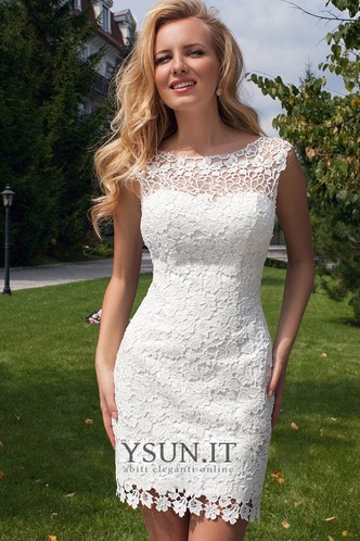 Abito da sposa Bateau Mezza Coperta Alto Basso Naturale Lungo A-Line - Pagina 3