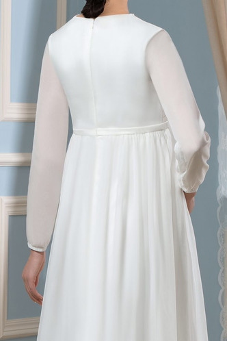 Abito da sposa Inverno Chiffon Cerniera gonna a vita alta gonna Impero - Pagina 5