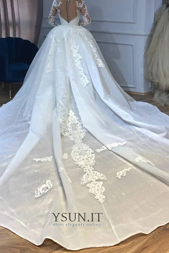 Abito da sposa Applique Treno di spazzata Shiena Sheer Petit Bateau - Pagina 2