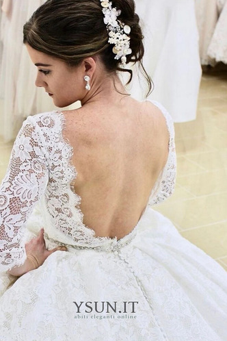 Abito da sposa Vintage Triangolo Invertito A-Line Pizzo Overlay Quanto - Pagina 2