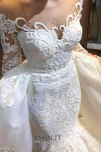 Abito da sposa Applique Treno di spazzata Shiena Sheer Petit Bateau - Pagina 3