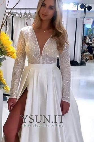 Abito da sposa T-Shirt Gonna lunga V-Scollo abbondante Chiesa Naturale - Pagina 4