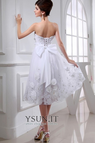 Abito da sposa A-Line Rosette Ornamento Perline completo Naturale - Pagina 2