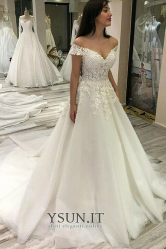 Abito da sposa Formale Cappellini Fuori dalla spalla Tulle Applique - Pagina 1